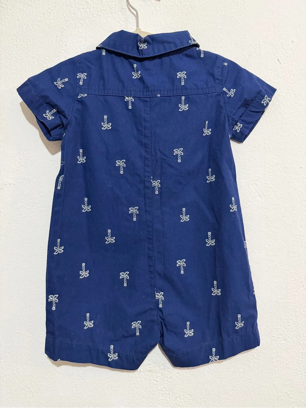 Carter's Navy Short-Sleeve Palm Print Romper Summer Style